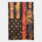 Thin Red Line en Flames Theedoek (Verticaal)