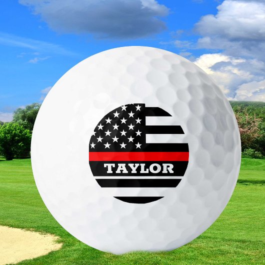 Thin Red Line en Golf USA gepersonaliseerde Firema Golfballen