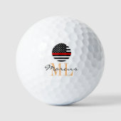Thin Red Line en Golf USA Monogrammed Firefighter Golfballen (Voorkant)