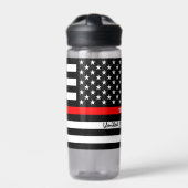 Thin Red Line en VS gepersonaliseerde Fireman flag Waterfles (Voorkant)