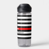 Thin Red Line en VS gepersonaliseerde Fireman flag Waterfles (Achterkant)