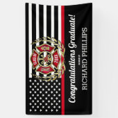 Thin Red Line Fire Academy Graduy Party Spandoek (Verticaal)