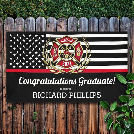 Thin Red Line Fire Academy Graduy Party Spandoek