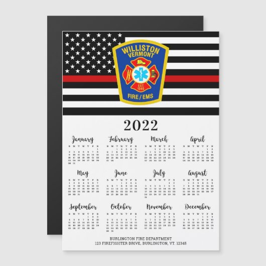 Thin Red Line Fire Department Logo 2022 Agenda (Voorkant / Achterkant)