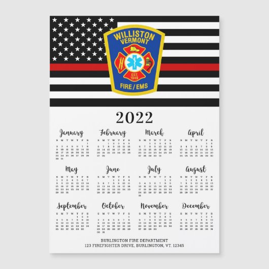 Thin Red Line Fire Department Logo 2022 Agenda (Voorkant)