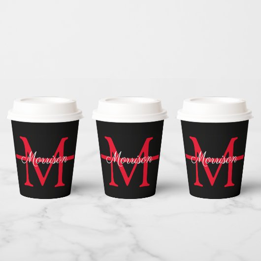 Thin Red Line Fire Fighter Retirement Monogram Papieren Bekers (Multi)