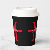 Thin Red Line Fire Fighter Retirement Monogram Papieren Bekers (Rechts)