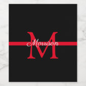 Thin Red Line Fire Fighter Retirement Monogram Wijn Etiket (Enkel label)