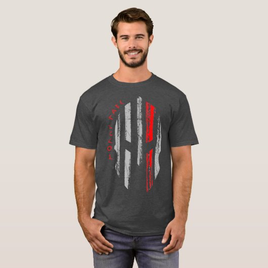 Thin Red Line Fire Firefighter Spartan Warrior T-shirt (Voorkant volledig)