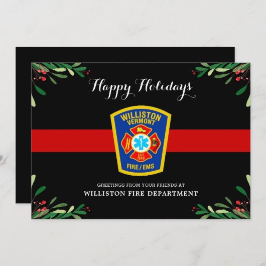 Thin Red Line Fire, kerst Feestdagenkaart (Voorkant / Achterkant)