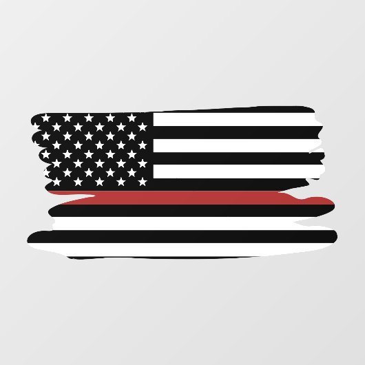 Thin Red Line Firefighter America Flag Fire Rescue Raamsticker (Vel)