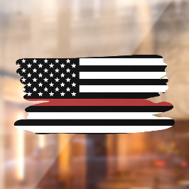 Thin Red Line Firefighter America Flag Fire Rescue Raamsticker