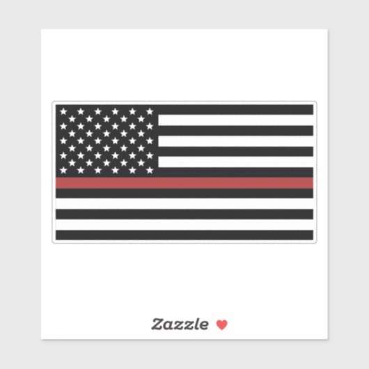 Thin Red Line Firefighter America Flag Fire Rescue Sticker (Vel)
