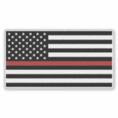 Thin Red Line Firefighter America Flag Fire Rescue Sticker (Voorkant)