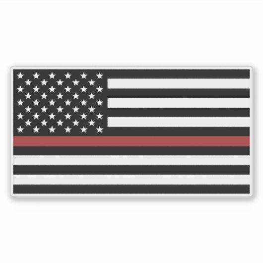 Thin Red Line Firefighter America Flag Fire Rescue Sticker (Voorkant)