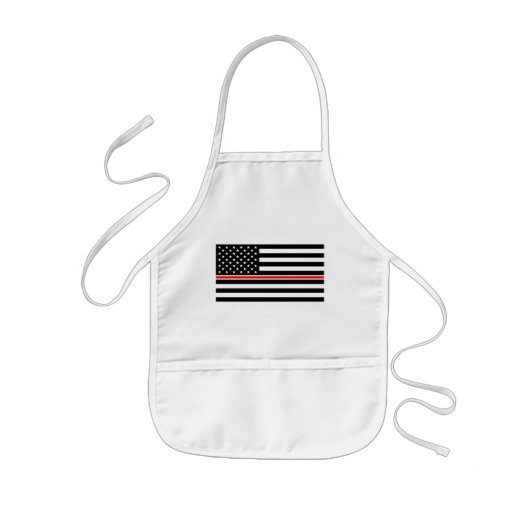 Thin Red Line Firefighter American Flag Kinder Schort (Voorkant)
