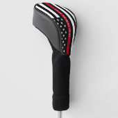 Thin Red Line Firefighter American Flag Monogram Golfheadcover (Schuin)