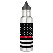 Thin Red Line Firefighter American Flag Monogram Waterfles (Links)