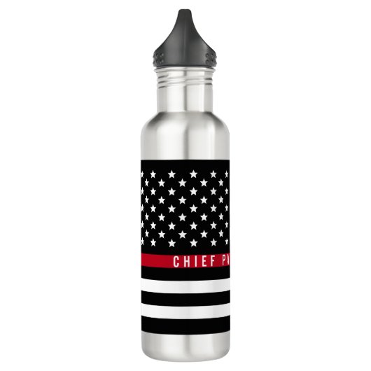 Thin Red Line Firefighter American Flag Monogram Waterfles (Links)