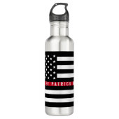 Thin Red Line Firefighter American Flag Monogram Waterfles (Voorkant)