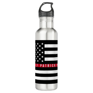 Thin Red Line Firefighter American Flag Monogram Waterfles