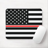 Thin Red Line Firefighter American Flag Muismat (Met muis)