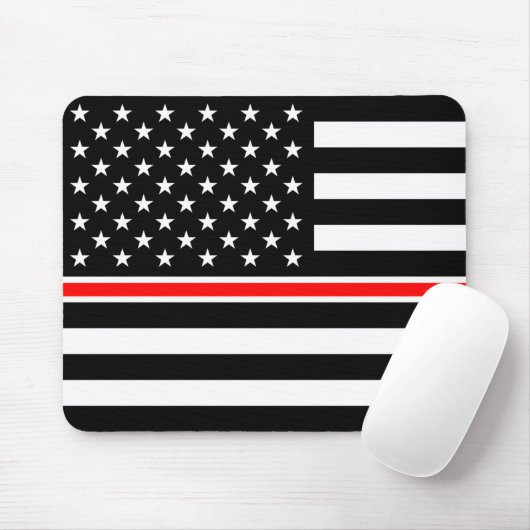 Thin Red Line Firefighter American Flag Muismat (Met muis)