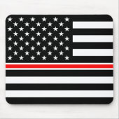 Thin Red Line Firefighter American Flag Muismat (Voorkant)