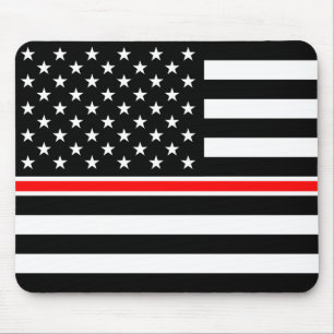 Thin Red Line Firefighter American Flag Muismat