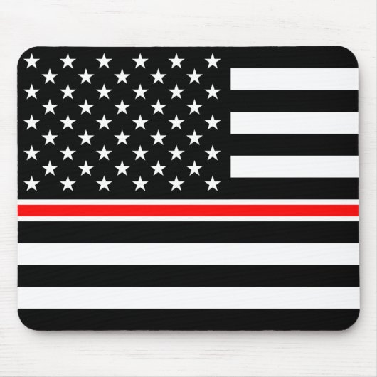 Thin Red Line Firefighter American Flag Muismat (Voorkant)