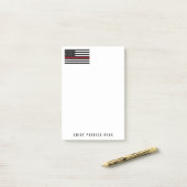 Thin Red Line Firefighter American Flag Name 4 x 6 Post-it® Notes (Op bureau)