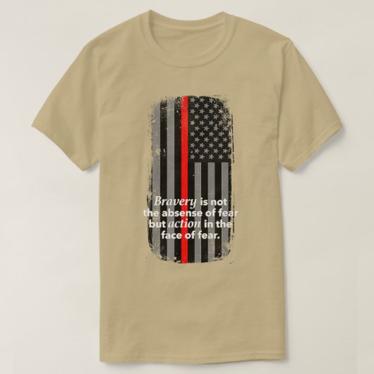 Thin Red Line Firefighter American Flag Patriot T-shirt (Design voorkant)