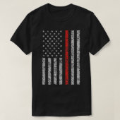 Thin Red Line Firefighter American Flag T-shirt (Design voorkant)
