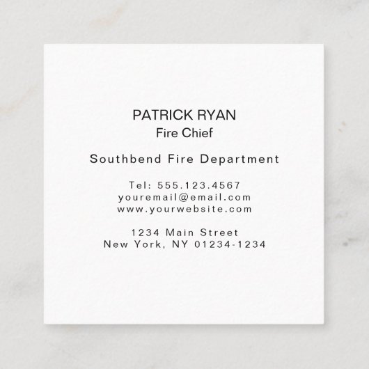 Thin Red Line Firefighter American Flag Vierkante Visitekaartje (Achterkant)