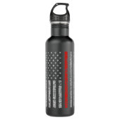 Thin Red Line Firefighter American Flag Waterfles (Voorkant)