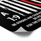 Thin Red Line Firefighter Bible Verse Christian Poster (Hoek)