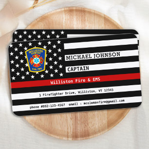 Thin Red Line Firefighter Emblem Fire Department Visitekaartje