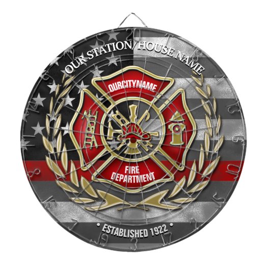 Thin Red Line Firefighter Family Dartbord (Voorkant)