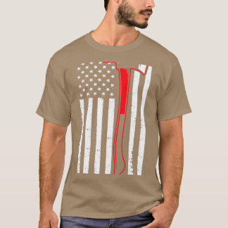 Thin Red Line Firefighter Fireman Ax American Fla T-shirt