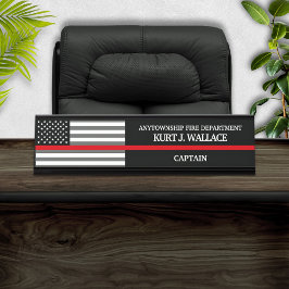 Thin Red Line Firefighter Flag Desk Name Bord Bureau Naambordje