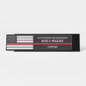 Thin Red Line Firefighter Flag Desk Name Bord Bureau Naambordje (Voorkant)