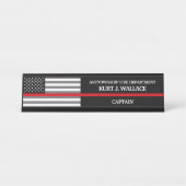 Thin Red Line Firefighter Flag Desk Name Bord Bureau Naambordje (Voorkant)