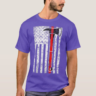 Thin Red Line Firefighter Mannen US Flag Shirt
