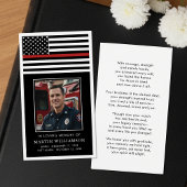 Thin Red Line Firefighter Memorial Prayer Card Visitekaartje