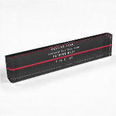 Thin Red Line Firefighter Modern Monogram Naambordje