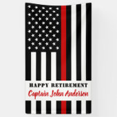 Thin Red Line Firefighter Retirement Party Spandoek (Verticaal)