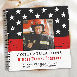 Thin Red Line Firefighter Retirement Photo Guest Notitieboek