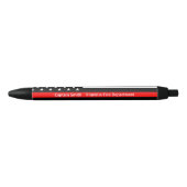 Thin Red Line Flag Firefighter, op maat Zwarte Inkt Pen (Voorkant)