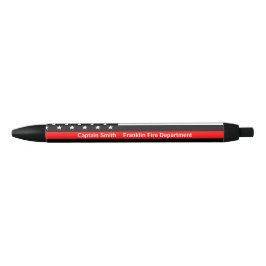 Thin Red Line Flag Firefighter, op maat Zwarte Inkt Pen