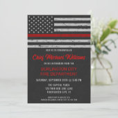 Thin Red Line Flag Fireman Firefighter Retirement Kaart (Staand voorkant)